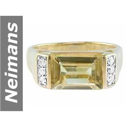 2.38 ct Citrine & Diamond Ring 14kt Gold