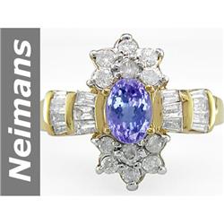 1.75 ct Tanzanite & Diamond Ring 14kt Gold