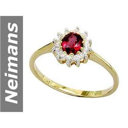 1.00 ct Songea Sapphire & White Sapphire Ring 14kt Gold