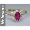 Image 1 : Gem quality 0.84 ct Ruby & Diamond Ring 14kt Gold