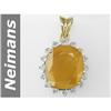 Image 1 : 5.50 ct Yellow Sapphire & Diamond Pendant 14kt Gold
