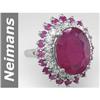 Image 1 : Stunning 16.79 ct  Rare Ruby & Diamond Ring 14kt Gold !