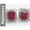 Image 1 : 11.00 ct Ruby & Diamond Earrings 14kt Gold