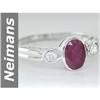 Image 1 : 1.15 ct  Quality Ruby & White Sapphire Ring 14kt Gold