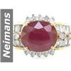 Image 1 : 7.25 ct Ruby & Diamond Ring 14kt Gold