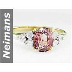 2.00 ct Pink Tourmaline & Diamond Ring 14kt Gold