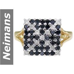 1.05 ct Black & White Diamond Ring 14kt Gold