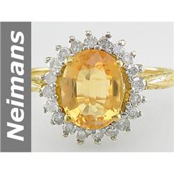 2.00 ct Citrine & Diamond Ring 14kt Gold