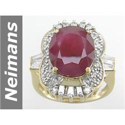 8.50 ct Ruby & Diamond Ring 14kt Gold