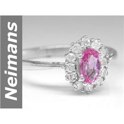 New 0.84 ct Pink Sapphire & Diamond Ring 14kt Gold