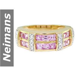 2.25 ct Pink Sapphire & Diamond Ring 14kt Gold