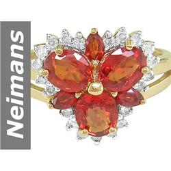 3.50 ct Songea Sapphire & Diamond Ring 14kt Gold