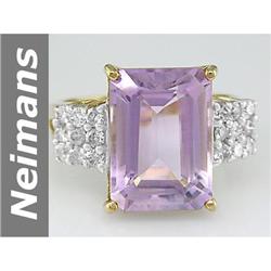 Hot New 3.85 ct Amethyst & Diamond Ring 14kt Gold