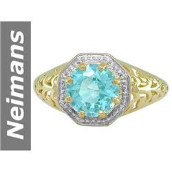 CERTIFIED 1.50 ct Apatite Ring 14kt Gold