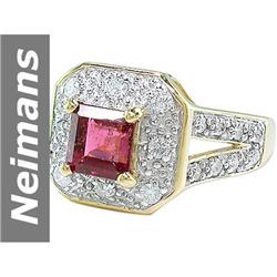 2.00 ct Pink Tourmaline & Diamond Ring 14kt Gold