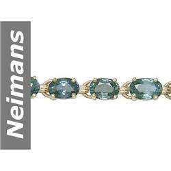 13.80 ct Green Sapphire Bracelet 14kt Gold