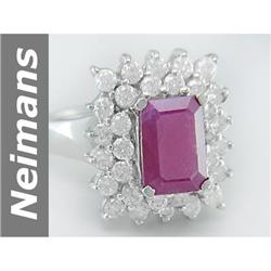 Incredible 4.91 ct Ruby & Diamond Ring 14kt Gold