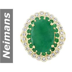 9.01 ct Emerald & Diamond Ring 14kt Gold