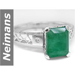 Charming 2.32 ct Emerald & Diamond Ring 14kt Gold