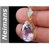 Image 1 : 15.03 ct Pink Kunzite & Diamond Pendant 14kt Gold