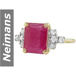 4.34 ct Ruby & Diamond Ring 14kt Gold