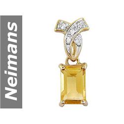 2.04 ct Citrine & Diamond Pendant 14kt Gold