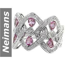 1.99 ct Pink Sapphire & Diamond Ring 14kt Gold