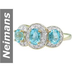 1.78 ct Apatite & Diamond Ring 14kt Gold