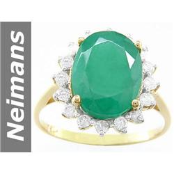 5.65 ct Emerald & Diamond Ring 14kt Gold