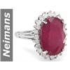 Image 1 : Huge 13.70 ct  Rare Ruby & Diamond Ring 14kt Gold