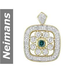 .29 ct Blue Diamond & Diamond Pendant 14kt Gold