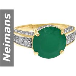 8.00 ct Emerald & White Sapphire Ring 14kt Gold