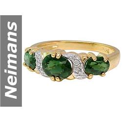 1.74 ct Green Tourmaline & Diamond Ring 14kt Gold