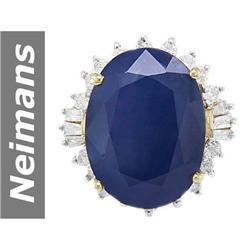 20.92 ct Sapphire & Diamond Ring 14kt Gold