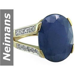 16.36 ct Sapphire & Diamond Ring 14kt Gold