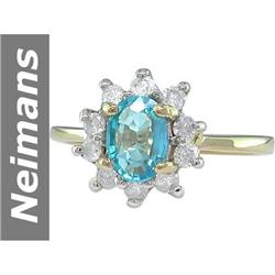 1.28 ct Apatite & Diamond Ring 14kt Gold