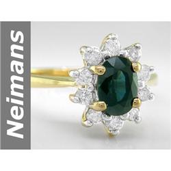 .98 ct Green Sapphire & Diamond Ring 14kt Gold