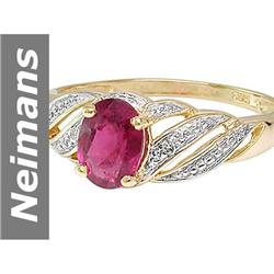 .82 ct Pink Tourmaline & Diamond Ring 14kt Gold