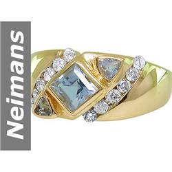 1.15 ct Aquamarine & Diamond Ring 14kt Gold