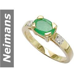 1.17 ct Emerald & Diamond Ring 14kt Gold