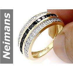 0.61 ct Black & White Diamond Ring 14kt Gold