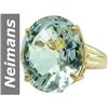 Image 1 : 21.03 ct Green Amethyst & Diamond Ring 14kt Gold