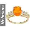 Image 1 : 2.19 ct Fire Opal & White Sapphire Ring 14kt Gold