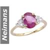 Image 1 : 2.16 ct Ruby & White Sapphire Ring 14kt Gold