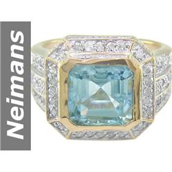 5.53 ct Aquamarine & Diamond Ring 14kt Gold