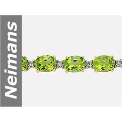 23.46 ct Peridot & Diamond Bracelet 14kt Gold