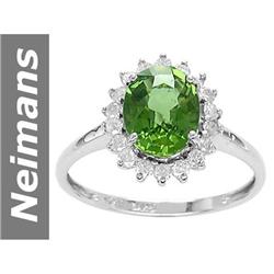 2.22 ct Green Apatite & Diamond Ring 14kt Gold