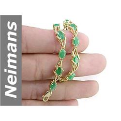 8.00 ct Emerald Bracelet 14kt Gold
