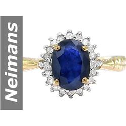 1.60 ct Sapphire & Diamond Ring 14kt Gold