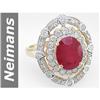 Image 1 : 3.92 ct Ruby & Diamond Ring 14kt Gold